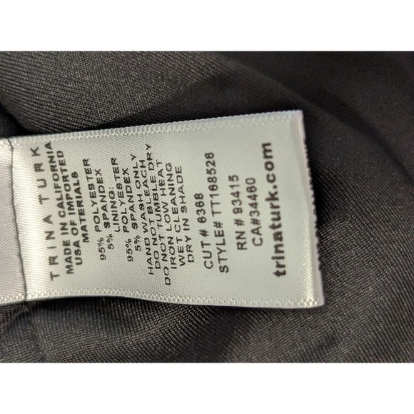 Trina Turk Womens 8 Black Eyelet Cocktail Dress Spaghetti Strap Elegant - Picture 15 of 15